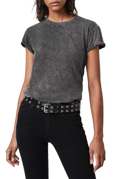 Allsaints Anna T-shirt In Acid Wash Black In Acid Washed Black