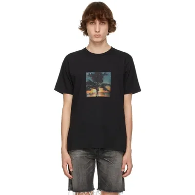 Saint Laurent Vhs Print Short-sleeve T-shirt In Black