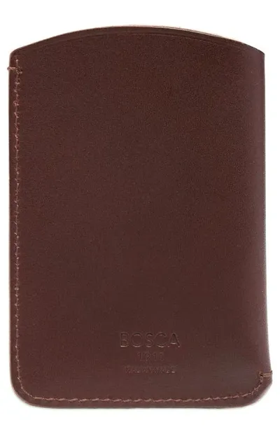 Bosca Italo Envelope Leather Card Case In Dark Brown