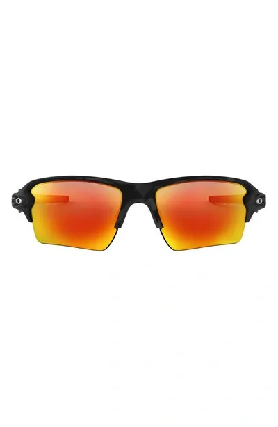 Oakley Flak 59mm Rectangular Sunglasses In Black