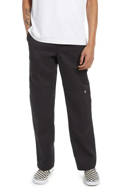 Dickies Flat Front Double Knee Straight Pant In Black