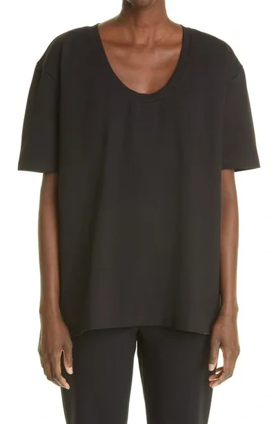 Totême Oversized Scoop-neck Jersey T-shirt In Black