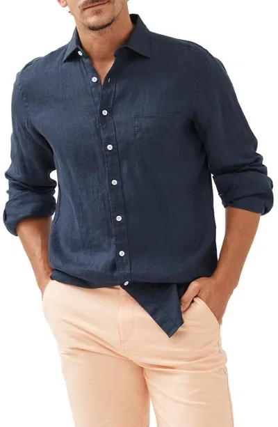 Rodd & Gunn Seaford Linen Button-up Shirt In Navy