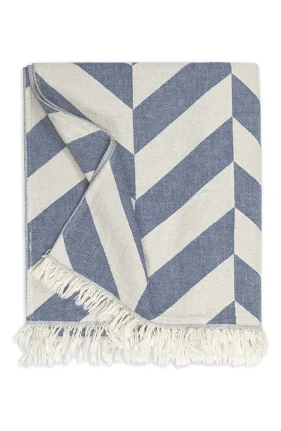 Matouk Paros Chevron Stripe Beach Towel In Marine