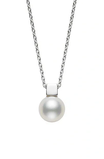 Mikimoto Classic Cultured Pearl Pendant Necklace In White Gold