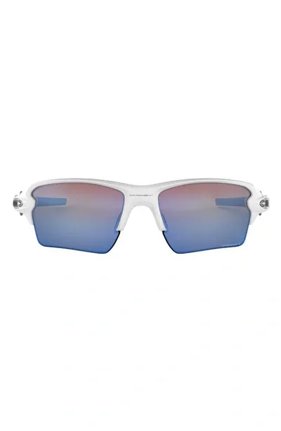 Oakley Flak® 2.0 Xl 59mm Prizm™ Polarized Rectangular Sunglasses In White