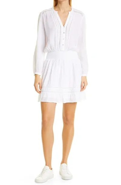 Rails Jasmine Linen Mix Dress White In White Lace Detail