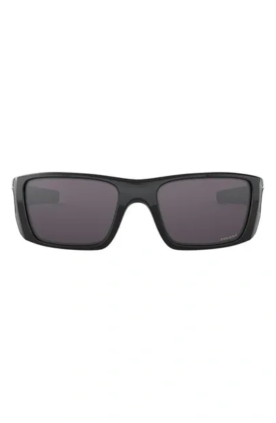 Oakley Fuel Cell 60mm Prizm™ Rectangular Wrap Sunglasses In Black