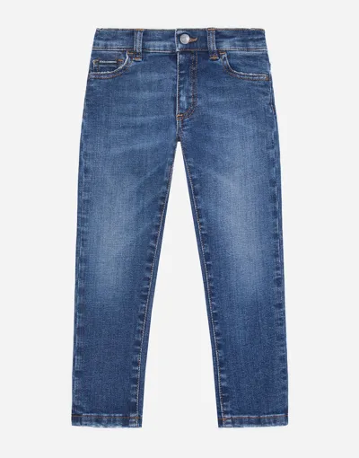 Dolce & Gabbana Kids' Dark Blue Slim-fit Stretch Jeans