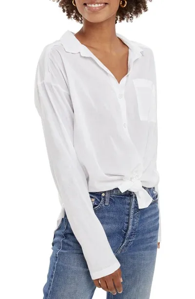 Splendid Paige Button-up Shirt In White