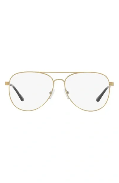 Michael Kors 56mm Aviator Optical Glasses In Pale Gold