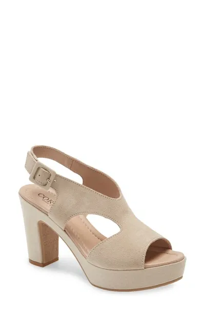 Cordani Taylin Platform Sandal In Beige Suede