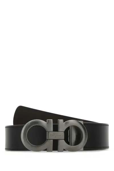 Ferragamo Salvatore  Gancini Reversible Belt In Black