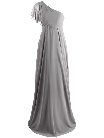 Marchesa Notte Bridesmaids Cremona One-shoulder Dress In Grey