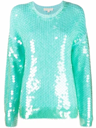 Michael Michael Kors Sequin-embellished Sweater In Blau