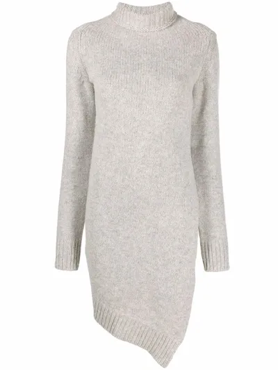 Jil Sander Asymmetric Roll-neck Jumper In Grey