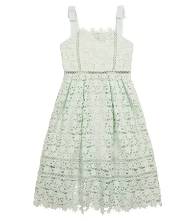 Self-portrait Kids' Azalea Sleeveless Lace Mini Dress 5-12 Years In Mint