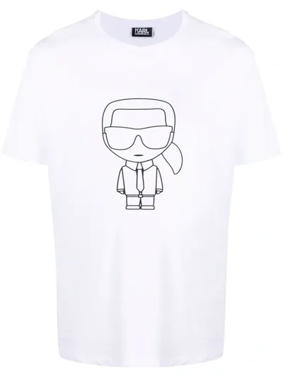 Karl Lagerfeld Ikonik Karl Crew Neck T-shirt In White