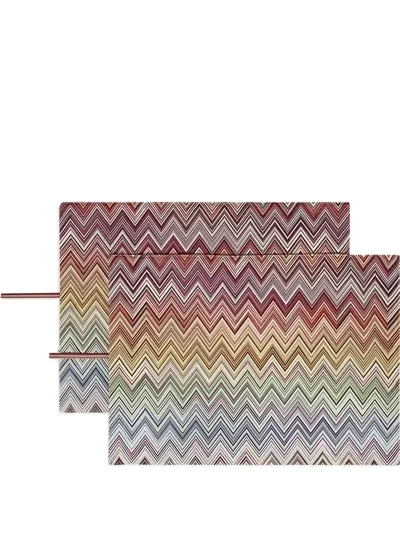 Missoni Zigzag-print Two-piece Placemat Set In Rot