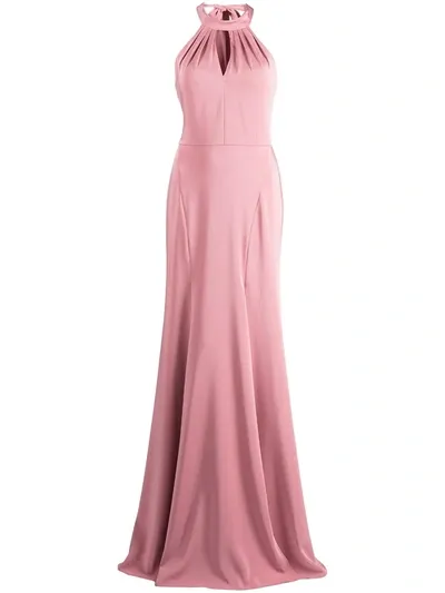 Marchesa Notte Bridesmaids Keyhole-detail Floor-length Gown In Pink