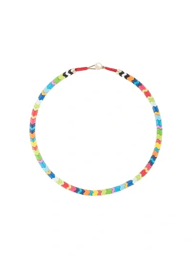 Roxanne Assoulin Starburst Wave Enamel Necklace In Mehrfarbig