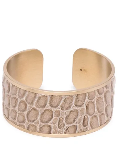 Pinetti Crocodile-embossed Napkin Ring In Nude