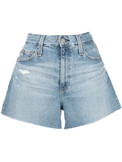 Ag Alexis High-rise Denim Shorts In Blau