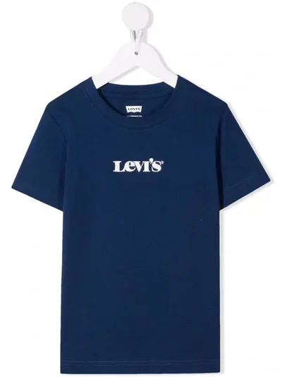 Levi's Embroidered Logo Cotton T-shirt In 蓝色