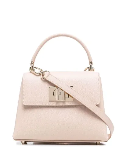 Furla 1927 Leather Tote Bag In B4l00 Beige