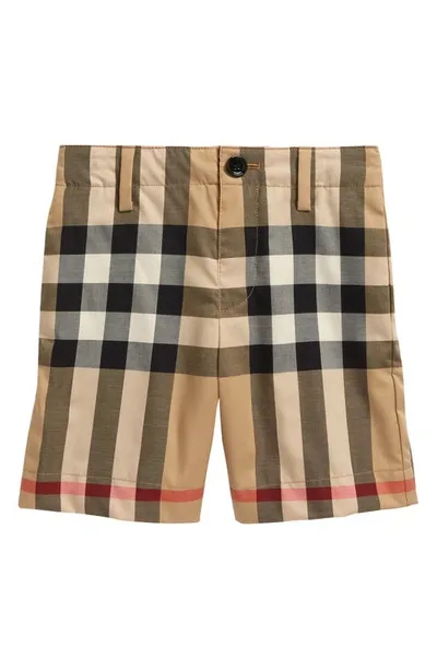 Burberry Royston Check-print Cotton-blend Shorts 3-14 Years In Beige