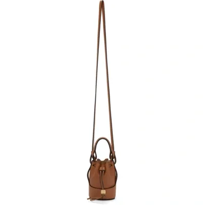 Loewe Balloon Nano Leather Bucket Bag In Tan