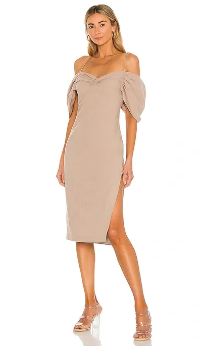 L'academie Gemma Mini Dress In Beige