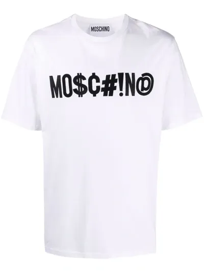 Moschino Symbols Logo-embroidered Boxy T-shirt In White