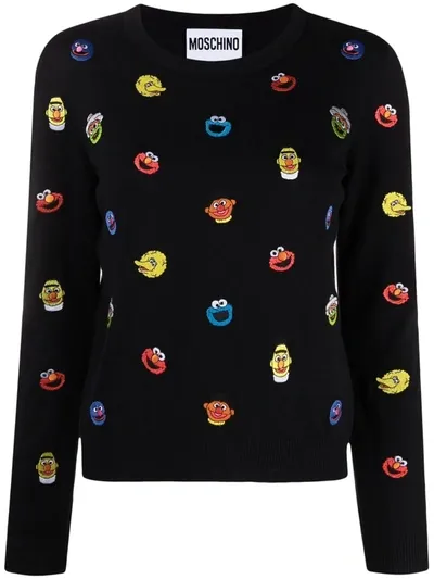 Moschino Black Sesame Street Edition Cotton Sweater