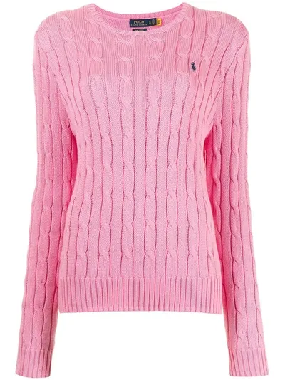 Polo Ralph Lauren Cable Knit Cashmere Sweater In Harbor Pink