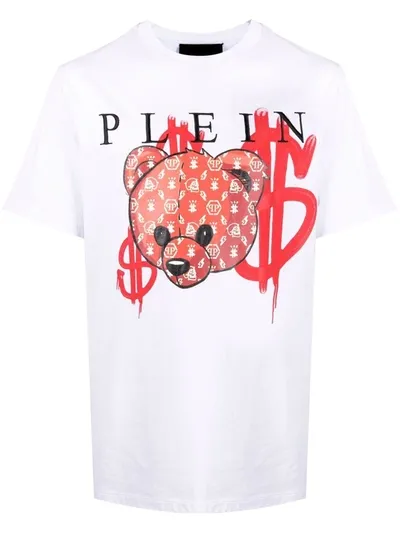 Philipp Plein Man White Taddy Bear T-shirt