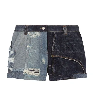 Dolce & Gabbana Kids' Patch-detail Denim Shorts In Blue