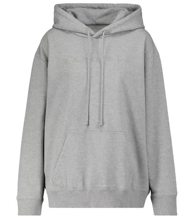 Mm6 Maison Margiela Embroidered Jersey Sweatshirt Hoodie In Grey