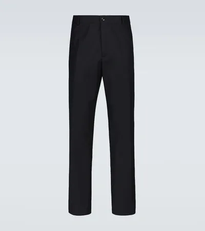 Loro Piana Cotton And Wool Chino Pants In Dark Blue