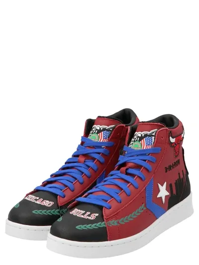 Converse Pro Leather Hi Hamilton Collab. Chinatown Market Shoes In Garnet,black