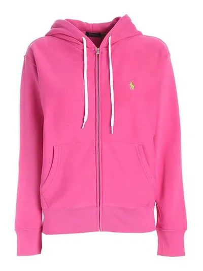 Polo Ralph Lauren Logo Patch Sweatshirt In Fuchsia