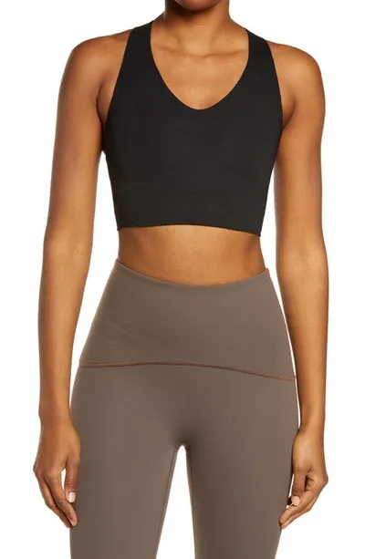 Spanxr Longline Medium Impact Sports Bra In Very Black