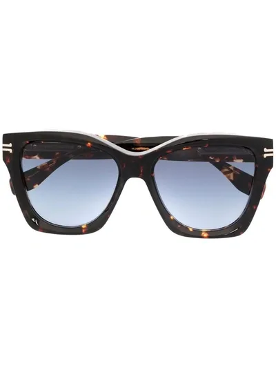 Marc Jacobs Tortoiseshell Square-frame Sunglasses In Braun