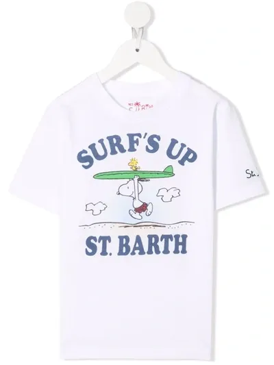 Mc2 Saint Barth Teen Snoopy-motif Graphic-print T-shirt In 白色