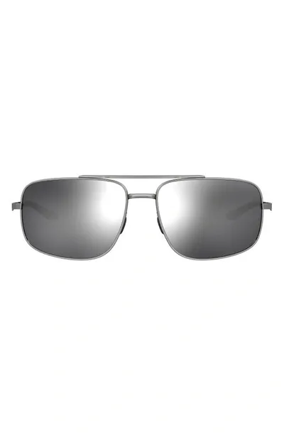 Under Armour 59mm Polarized Mirrored Aviator Sunglasses In Ruthenium