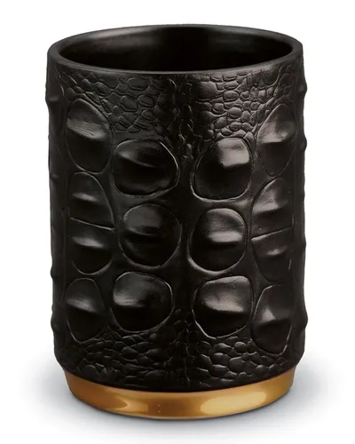 L'objet Crocodile Pen Cup In Black