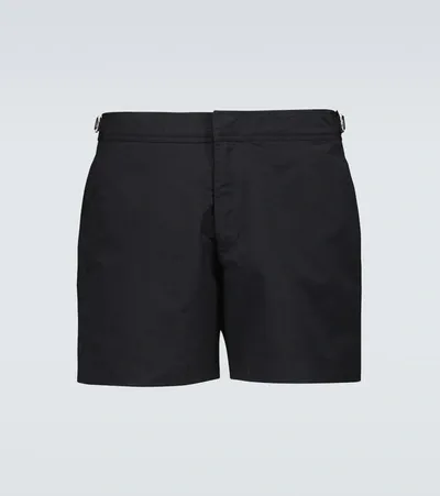 Orlebar Brown Springer Buckle-detail Swim Shorts In Black