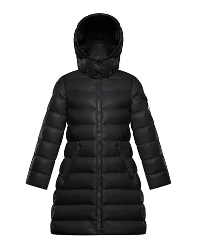 Moncler Kids' Girl's Moka Long Quilted Jacket In Black