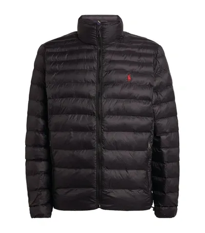 Polo Ralph Lauren Big & Tall Terra Pony Logo Recycled Nylon Puffer Jacket In Black