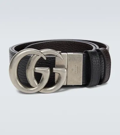 Gucci Gg Marmont Leather Belt In Black